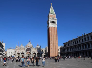 Venedik San Marco kare ve saat kulesi, İtalya