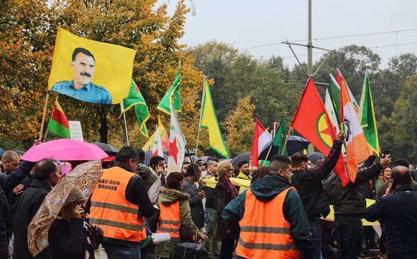 Manifestazione curda contro l'invasione turca — Foto Stock