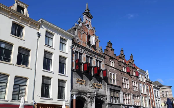 Casas Históricas Torre Igreja Stevenskerk Nijmegen Holanda — Fotografia de Stock