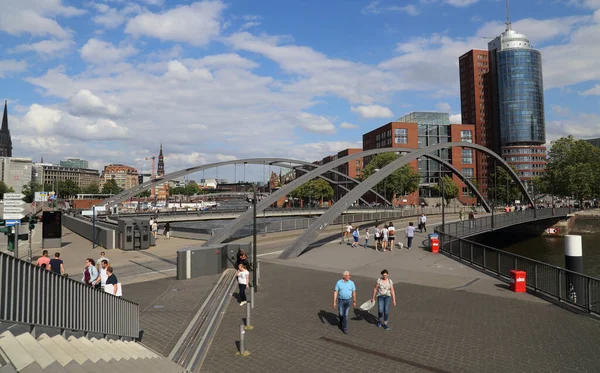 Гамбург Германия Июля 2019 Года Мост Нидербаумбрукке Через Старую Гавань — стоковое фото