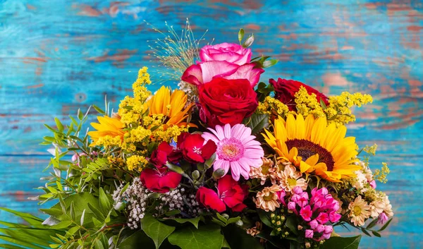 Herfst Stilleven Met Gerbera Zonnebloemen — Stockfoto