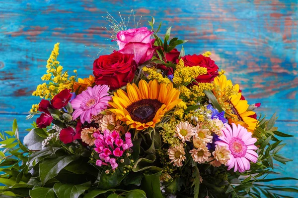 Herfst Stilleven Met Gerbera Zonnebloemen — Stockfoto