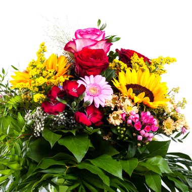 Sonbahar natürmort gerbera ve ayçiçeği 