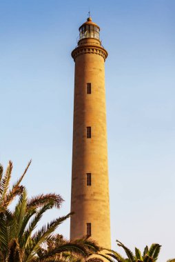 Maspalomas deniz feneri günbatımı, Kanarya Adaları, İspanya