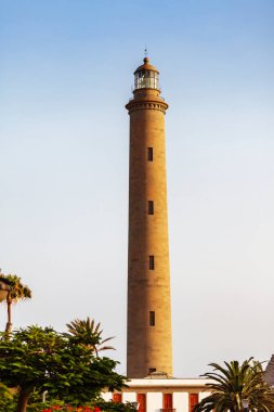 Maspalomas deniz feneri günbatımı, Kanarya Adaları, İspanya