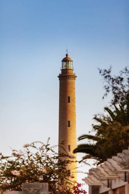 Maspalomas deniz feneri günbatımı, Kanarya Adaları, İspanya