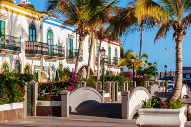 Renkli şehir, Puerto De Mogan. Gran Canaria, Kanarya Adaları, İspanya.