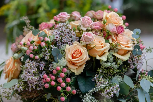 Bouquet Pesca Rose Rosa — Foto Stock