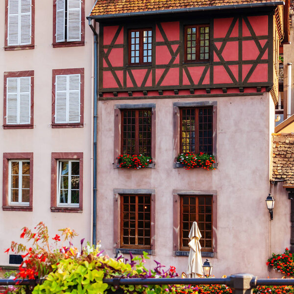 Strasbourg, Old Colorful traditional houses in Petite France area