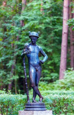 Bronz heykel Mercury-Hermes, Pavlovsk, Rusya Federasyonu