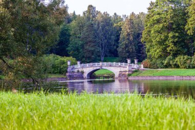 Yaz manzara Pavlovsk Park. Saint Petersburg, Rusya Federasyonu.