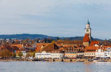 Ueberlingen, Almanya - 15 Nisan 2018: Bodensee mesire Ueberlingen, Konstanz Gölü, Almanya, Avrupa'nın