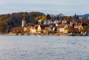 Ueberlingen, Almanya - 15 Nisan 2018: Bodensee mesire Ueberlingen, Konstanz Gölü, Almanya, Avrupa'nın
