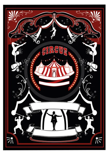 Cartel Vintage Anuncio Espectáculo Circo — Vector de stock