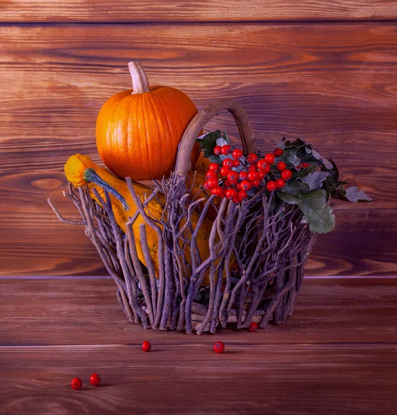 Herfst Stilleven Met Pompoen — Stockfoto