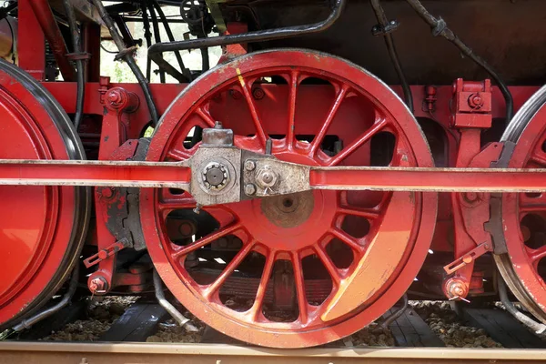 Steam Locomotive Detail Cranks Wheels — Stock Photo, Image