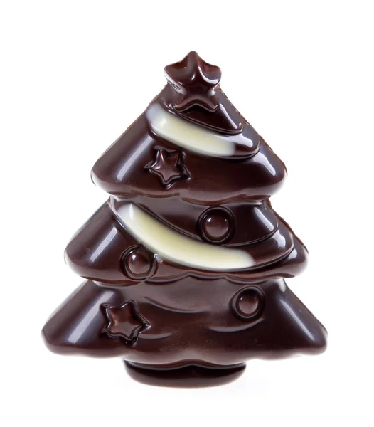 Figura Chocolate Árbol Navidad Sobre Fondo Blanco Aislado — Foto de Stock