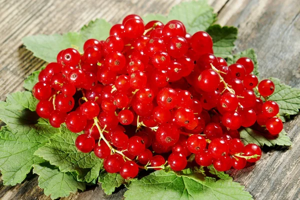 Frische Rote Johannisbeeren Auf Dem Tisch Aus Nächster Nähe — Stockfoto