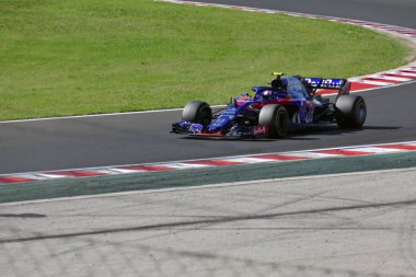 Budapeşte ; Macaristan ; 07/29/2018. Pierre Gasly, Toro Rosso'nun arabasında. Macaristan Formula 1 Grand Prix yarışı 