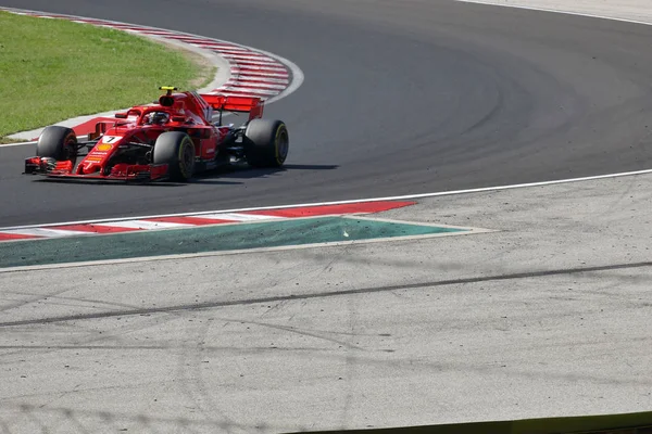 Budapeste Hungria 2018 Kimi Raikkonen Ferrari Carro Corrida Para Grande — Fotografia de Stock