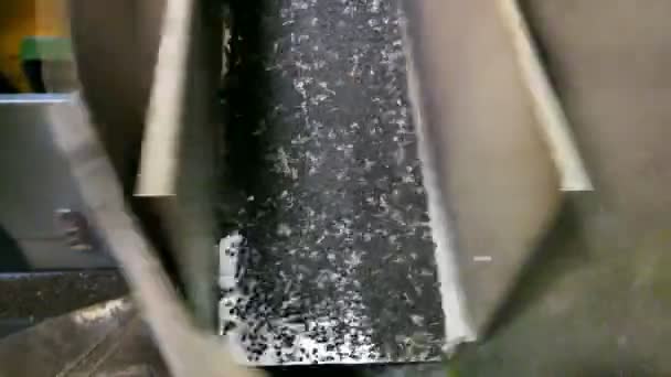 Produto Borracha Reciclada Granulado Borracha Obtido Partir Pneus Automóveis Reciclados — Vídeo de Stock