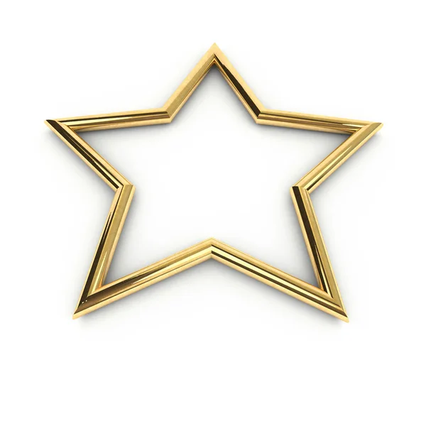 Renderizado Forma Oro Marco Estrella Redonda Con Espacio Copia Con — Foto de Stock