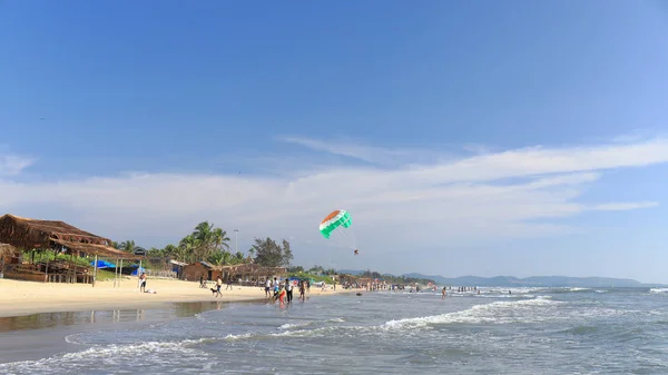 Индия Южный Гоа Пляж Сернабатим Теплый Океан Чистый Мелкий Песок — стоковое фото