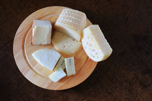 Diferentes Tipos Queso Cabra Queso Cabra Muy Sabroso Saludable Ecológico — Foto de Stock