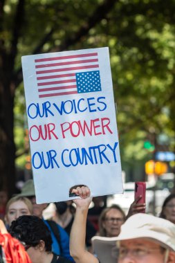 Atlanta, GA / ABD - 1 Eylül 2025: Milyarderler İşçi Bayramı mitinginde ve 1 Eylül 2025 'te Atlanta, GA.