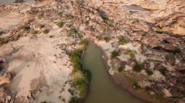Sam Phan Bok Doğanın Dönüm Noktası Havadan Ubon Ratchathani, Tayland