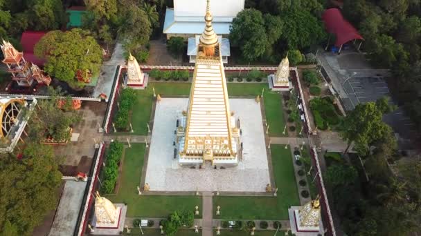 Wat Phra Nong Bua Temple Aerial View Travel Place Ubon — Stockvideo