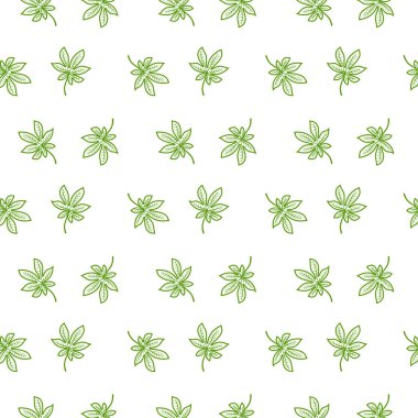 Dikişsiz desen arka plan yeşil yaprak vektör çizim