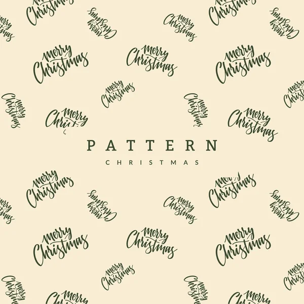 Seamless Pattern Lettering Merry Christmas Christmas Background — Stock Vector