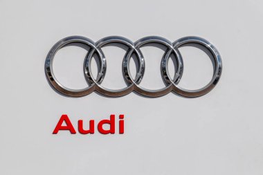 Bexley, Kent/Birleşik Krallık - 25th Mart 2019: Audi logosu tabelaya Bexley Audi Bayilik