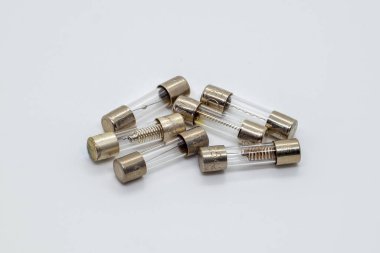 Various types of 20mm glass fuses clipart