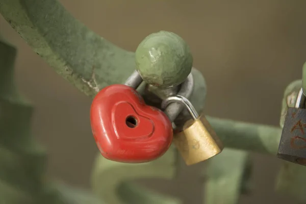 Kalp şeklinde kırmızı kilit