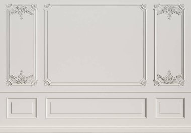 Kalıplar ile klasik iç duvar. Dijital illustration.3d işleme