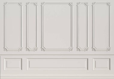 Kalıplar ile klasik iç duvar. Dijital illustration.3d işleme