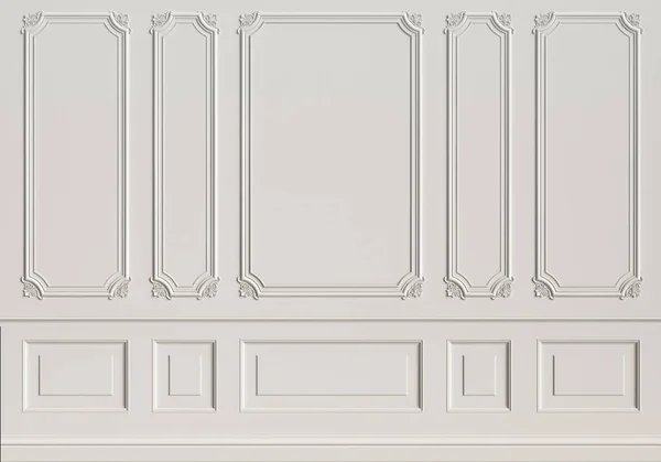 Kalıplar ile klasik iç duvar. Dijital illustration.3d işleme