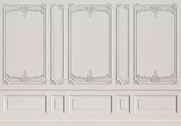 Kalıplar ile klasik iç duvar. Dijital illustration.3d işleme