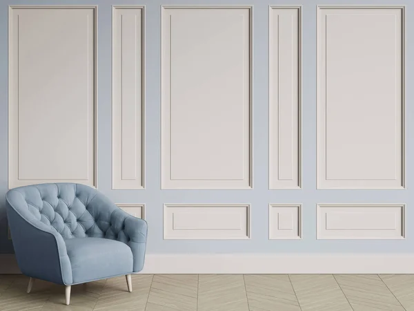 Sillón Color Marfil Copetudo Interior Clásico Con Espacio Para Copias — Foto de Stock