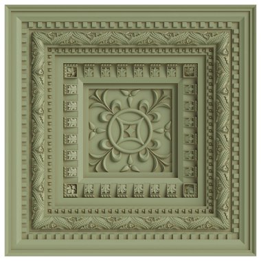 Klasik tavan keson. Tavan dekorasyonu. Dijital illustration.3d işleme