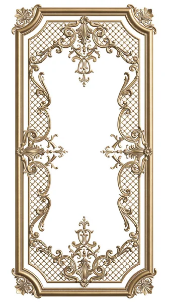 Klasika Lití Zlatý Rám Dekor Ornament Pro Klasický Interiér Izolovaných — Stock fotografie