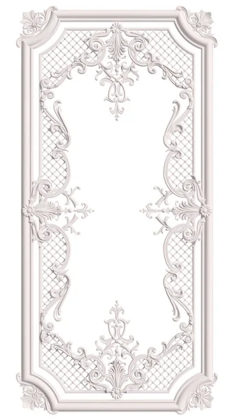 Κλασικό Χύτευση Λευκό Πλαίσιο Διακοσμητική Διακόσμηση Για Κλασικό Εσωτερικό Σχεδιασμό — Φωτογραφία Αρχείου