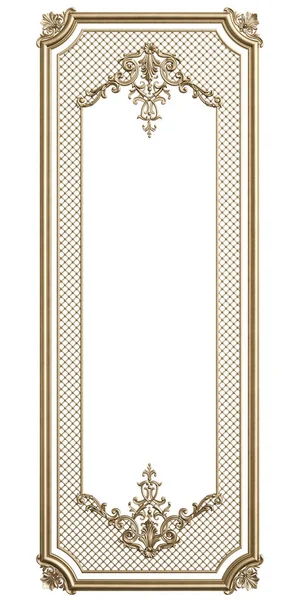 Klassieke Spuitgieten Frame Met Ornament Decor Voor Klassieke Interieur Geïsoleerd — Stockfoto