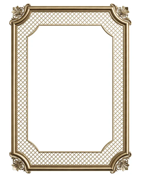 Klassieke Spuitgieten Frame Met Ornament Decor Voor Klassieke Interieur Geïsoleerd — Stockfoto