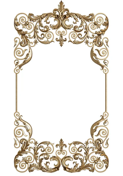 Moldura Clássica Com Decoração Ornamento Isolado Fundo Branco Ilustração Digital — Fotografia de Stock