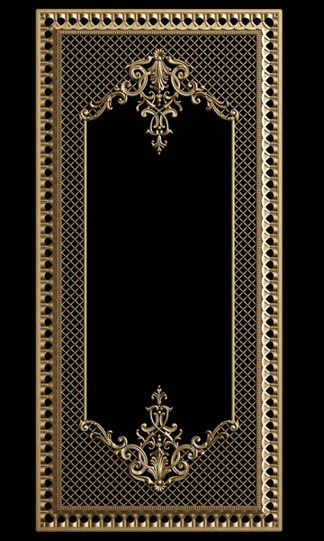 Classic Decor Frame Ornament Decor Isolated Black Background Digital Illustration — Stock Photo, Image