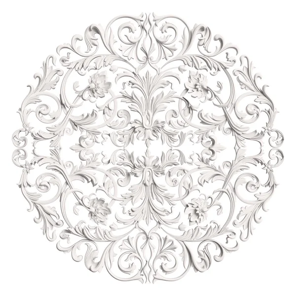 Klasický Ornament Výzdoba Izolovaných Bílém Pozadí Digitální Ilustrace Vykreslování — Stock fotografie
