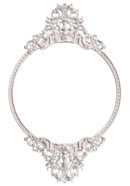 Klasik çerçeve süsleme dekor beyaz arka plan üzerinde izole ile. Dijital illüstrasyon. 3D render